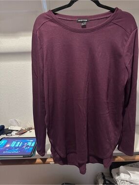 Mind Code Long Sleeve Crew in Plum